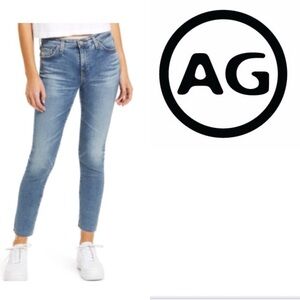 AG DENIM prima ankle skinny jeans, raw hem, 19 years topography